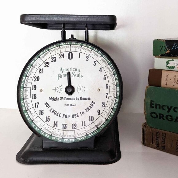 Vintage Rustic Black American Family Scale 25lb Model 1906 general store vintage - Picture 1 of 7